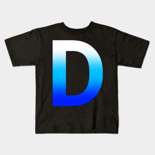 Blue Letter D Kids T-Shirt